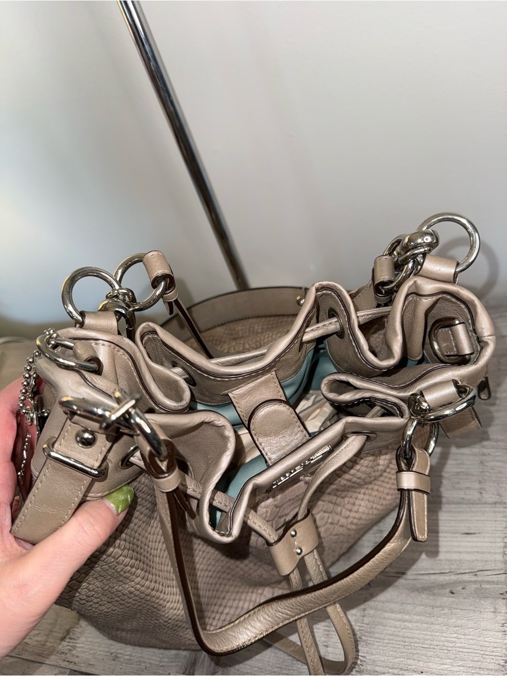 Coach Madison Python Drawstring Bag - Picture 9 of 11